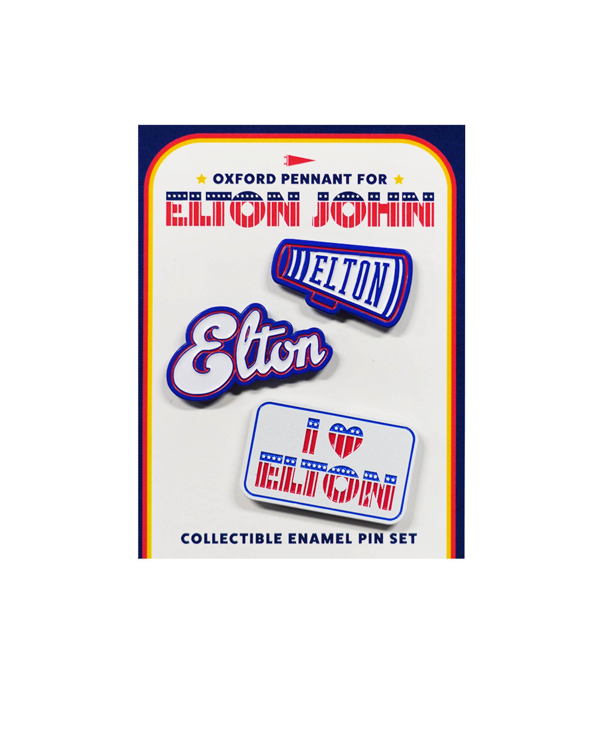 I Love Elton Enamel Pin Set • Elton John x Oxford Pennant