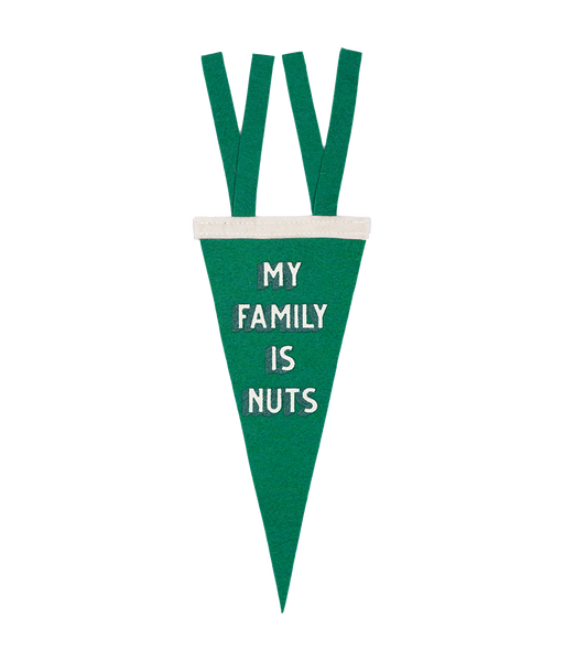 My Family Is Nuts Green Mini Pennant