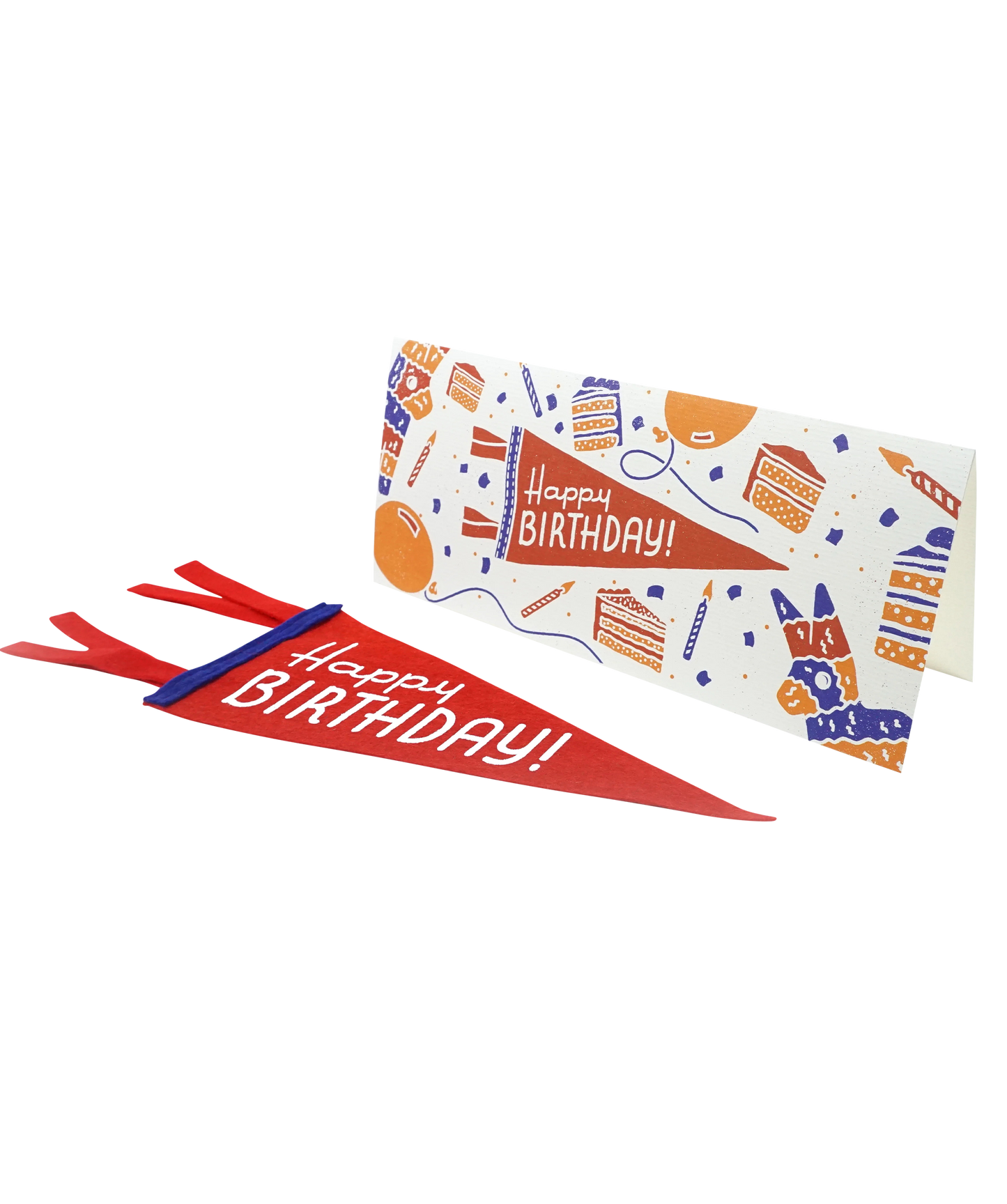 Happy Birthday! - Greeting Card & Matching Mini Pennant
