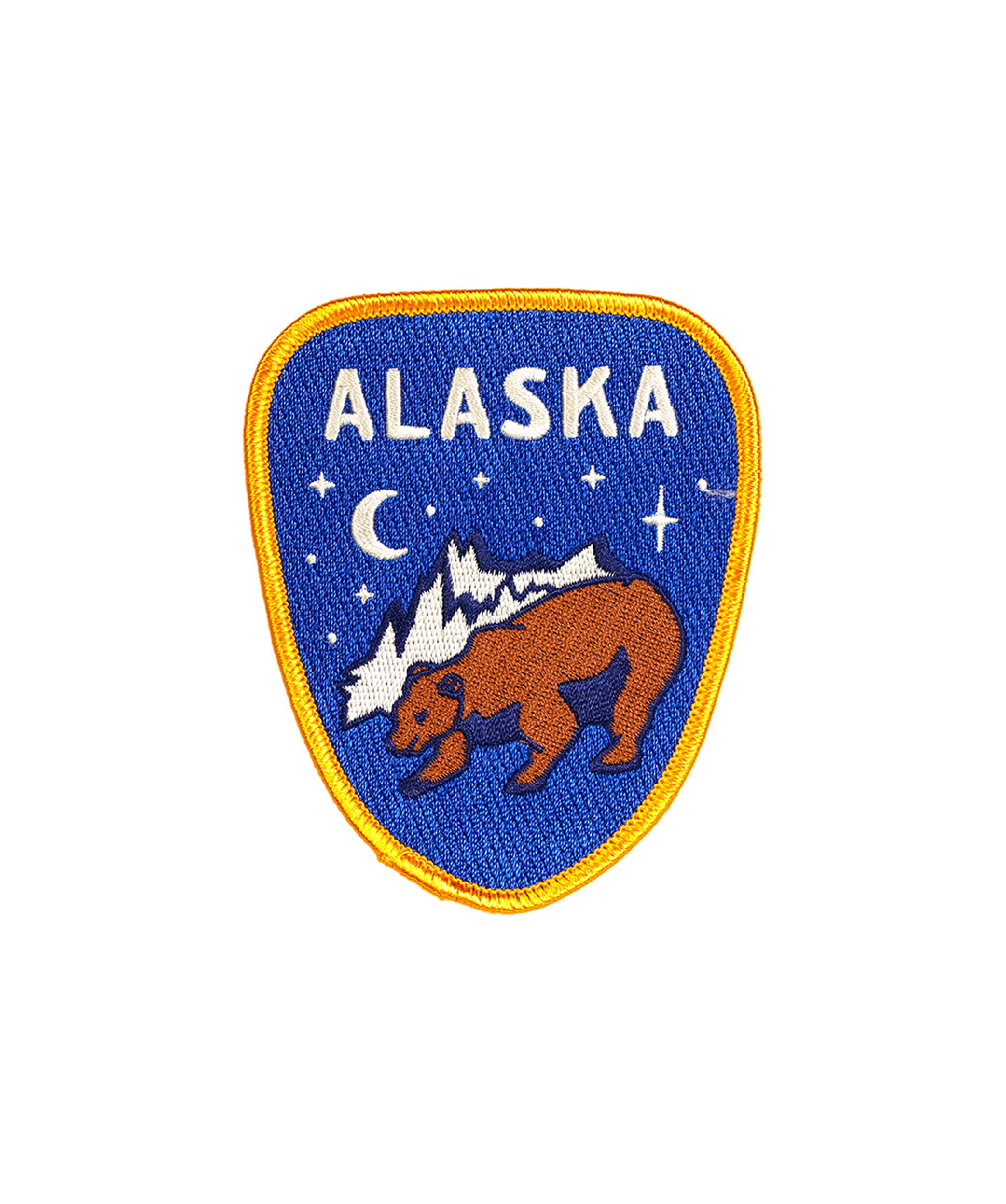Alaska State Silhouette Multi-Color Embroidered Iron-On Patch Applique