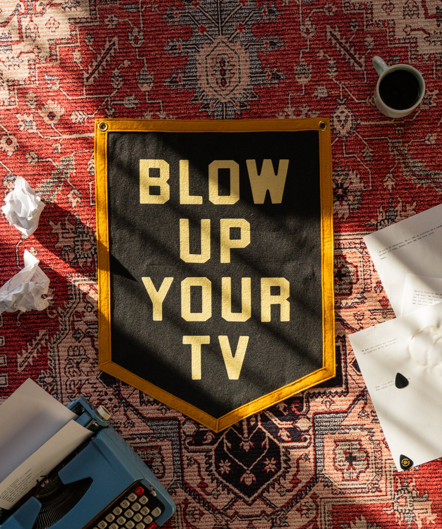 Blow Up Your TV Camp Flag • John Prine x Oxford Pennant