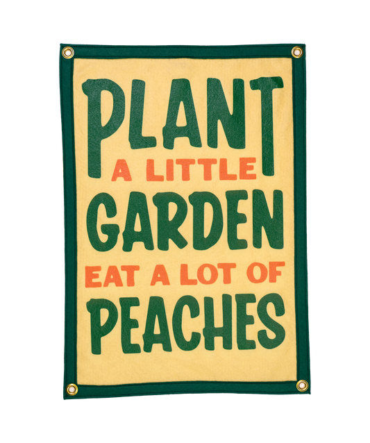 PRESALE:  Plant A Little Garden Eat A Lot Of Peaches Camp Flag • John Prine x Oxford Pennant