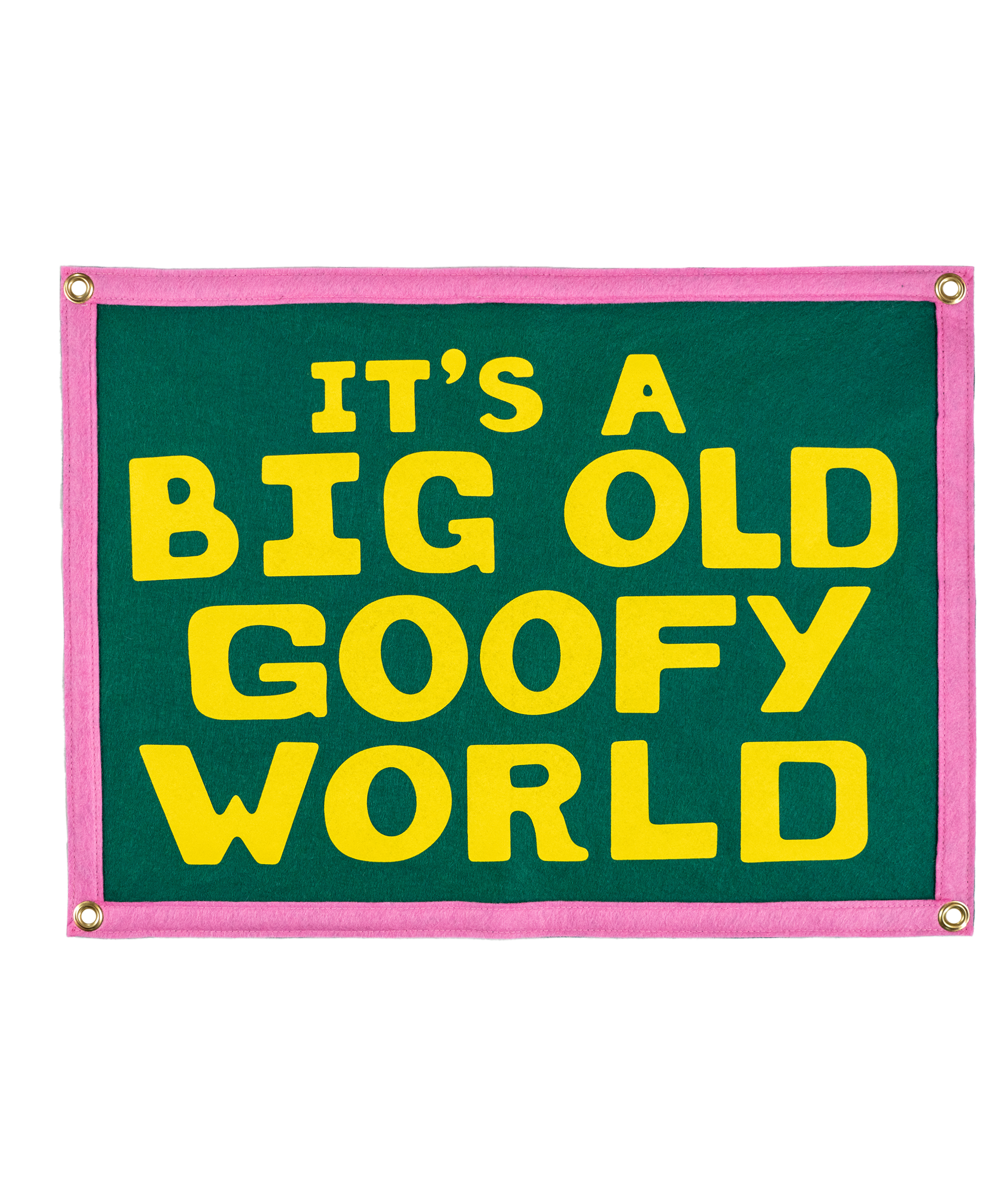 It's A Big Old Goofy World Camp Flag | John Prine x Oxford Pennant