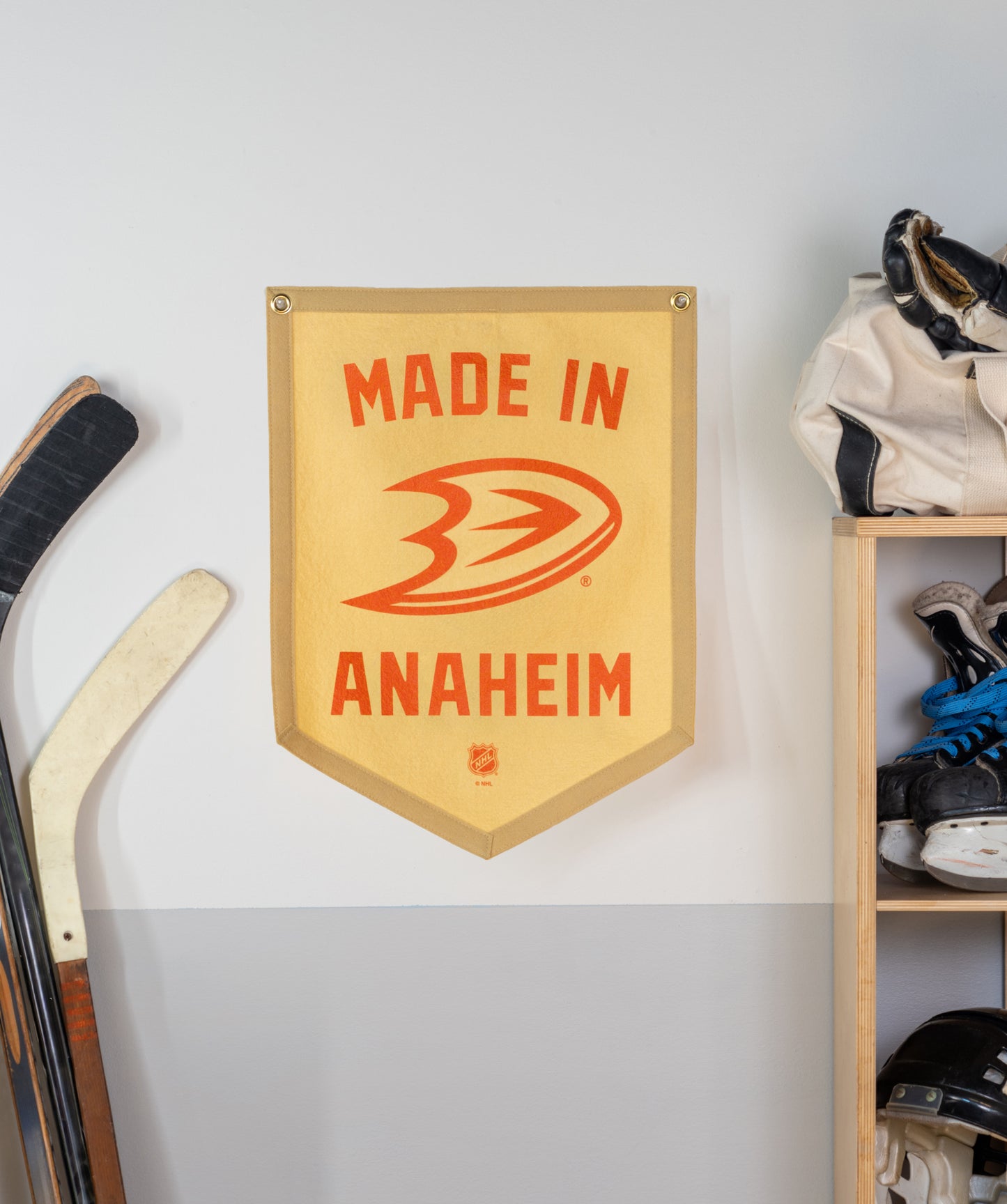 Made In Anaheim: Anaheim Ducks Camp Flag • NHL® x Oxford Pennant