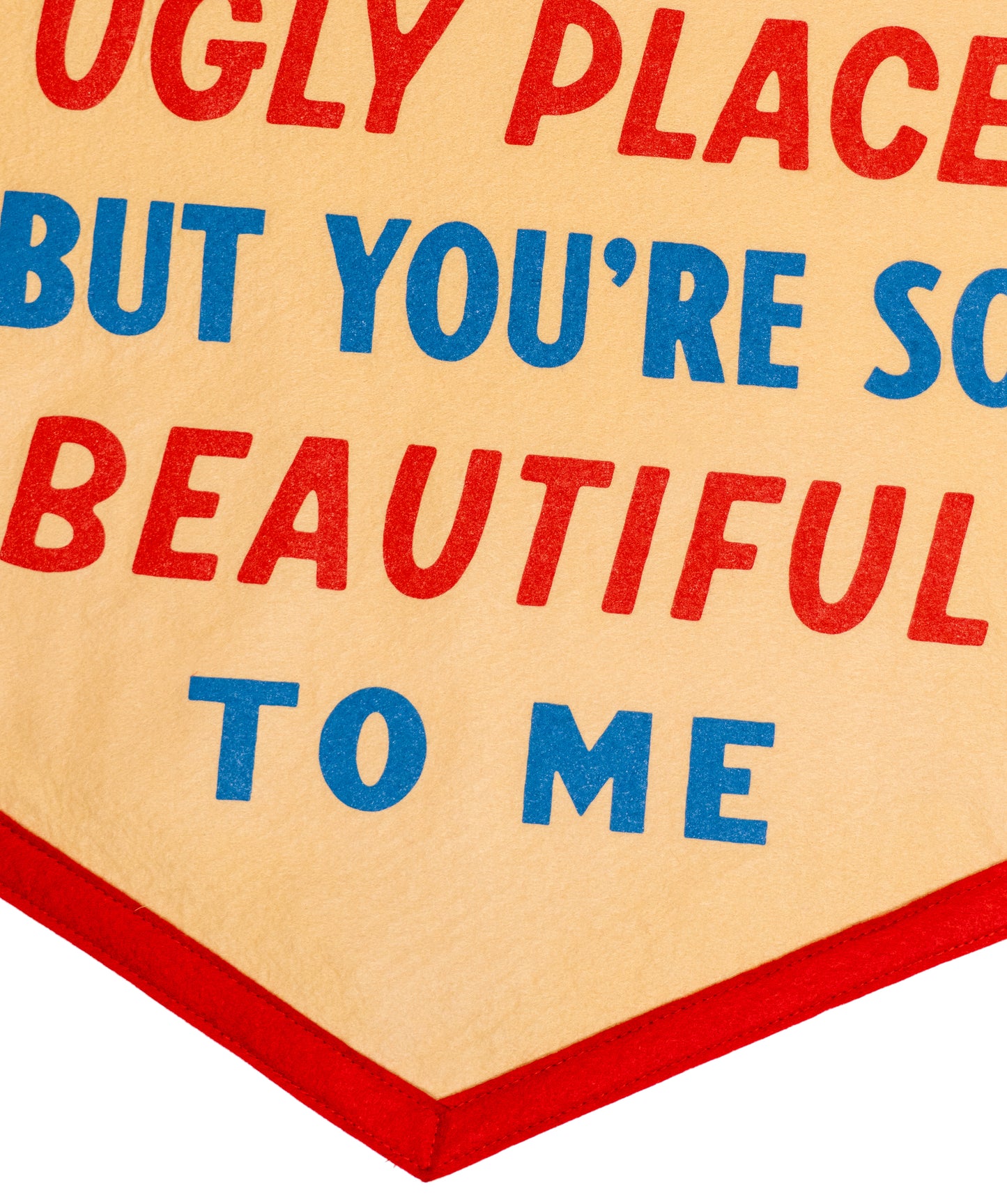 The World's An Ugly Place But You're So Beautiful To Me Camp Flag • blink-182 x Oxford Pennant