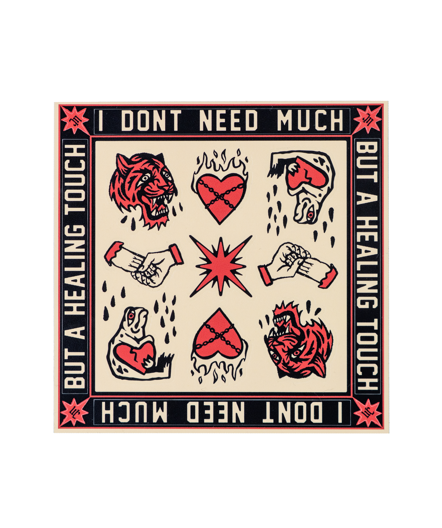 I Don't Need Much But A Healing Touch Sticker Sheet • John Moreland x Oxford Pennant