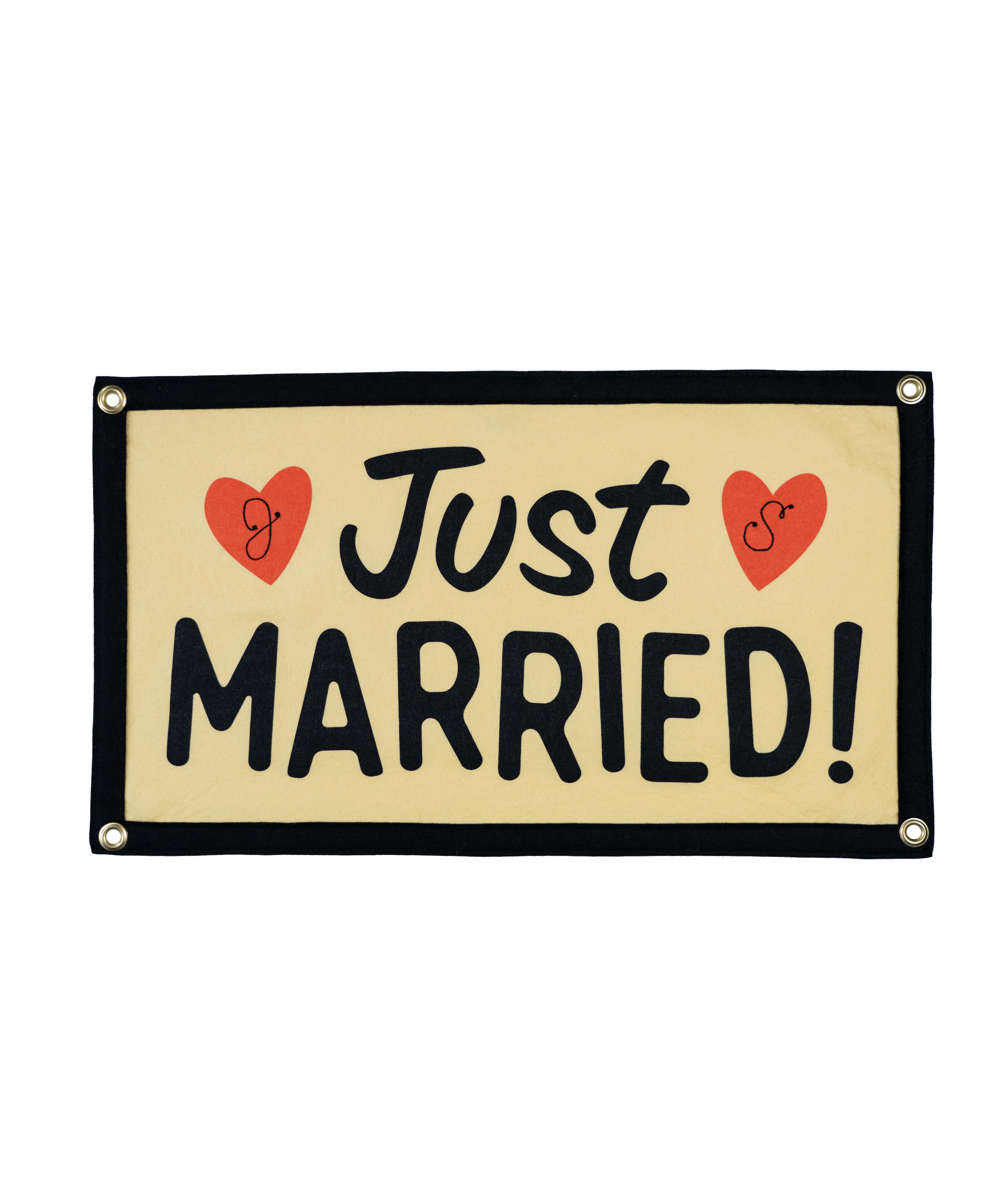 Just Married Camp Flag