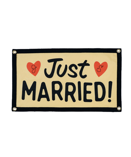 Just Married Camp Flag