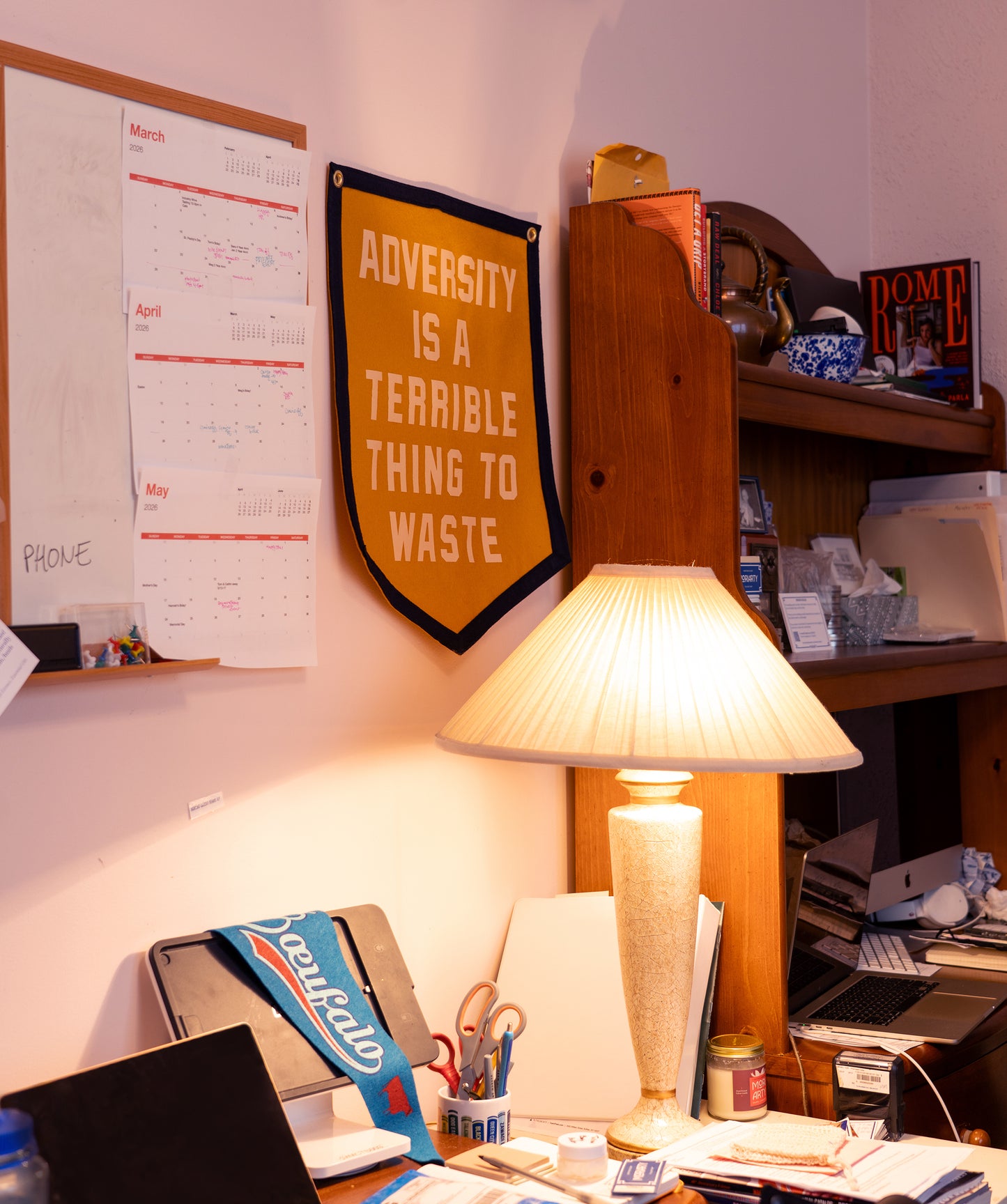 Adversity Is A Terrible Thing To Waste Camp Flag • Unreasonable Hospitality x Oxford Pennant