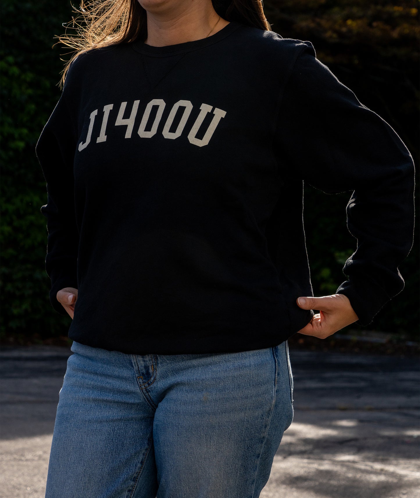 JI400U Flocked Crewneck • Jason Isbell x Oxford Pennant