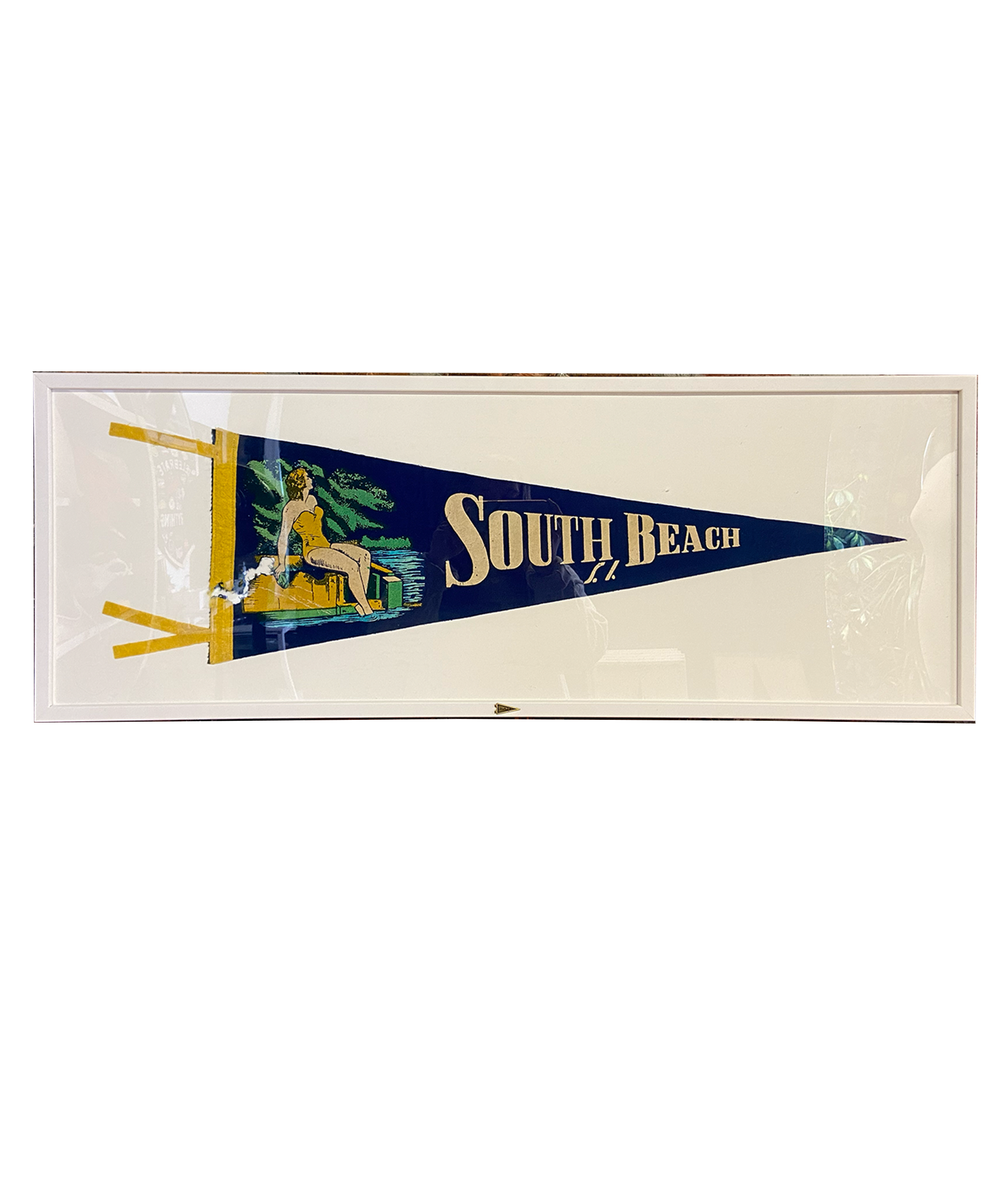 Vintage South Beach Staten Island Framed Pennant | Oxford Pennant