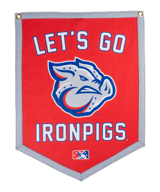 Let's Go Ironpigs Camp Flag | MiLB x Oxford Pennant