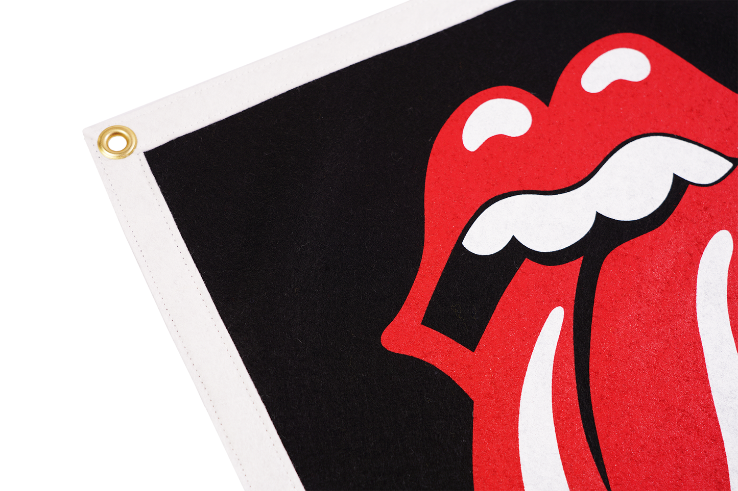 Lips Black Camp Flag • The Rolling Stones x Oxford Pennant