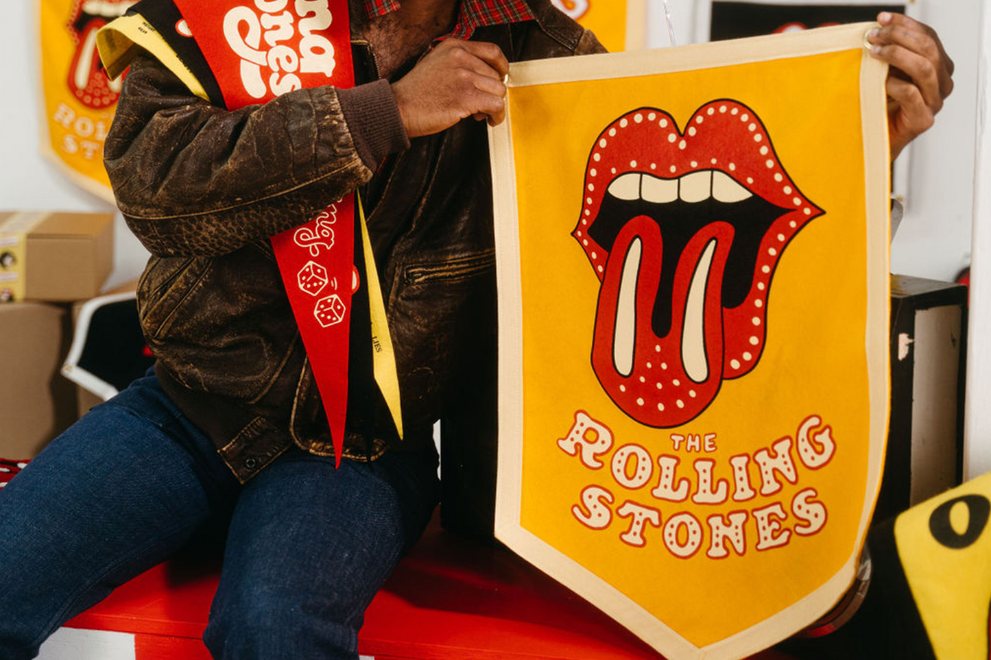 The Rolling Stones Camp Flag • The Rolling Stones x Oxford Pennant