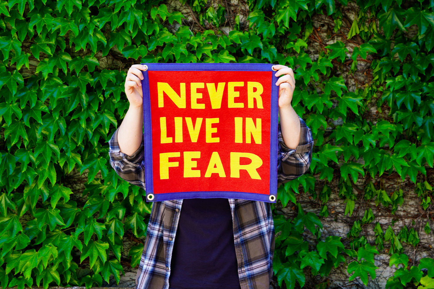 Never Live in Fear Camp Flag