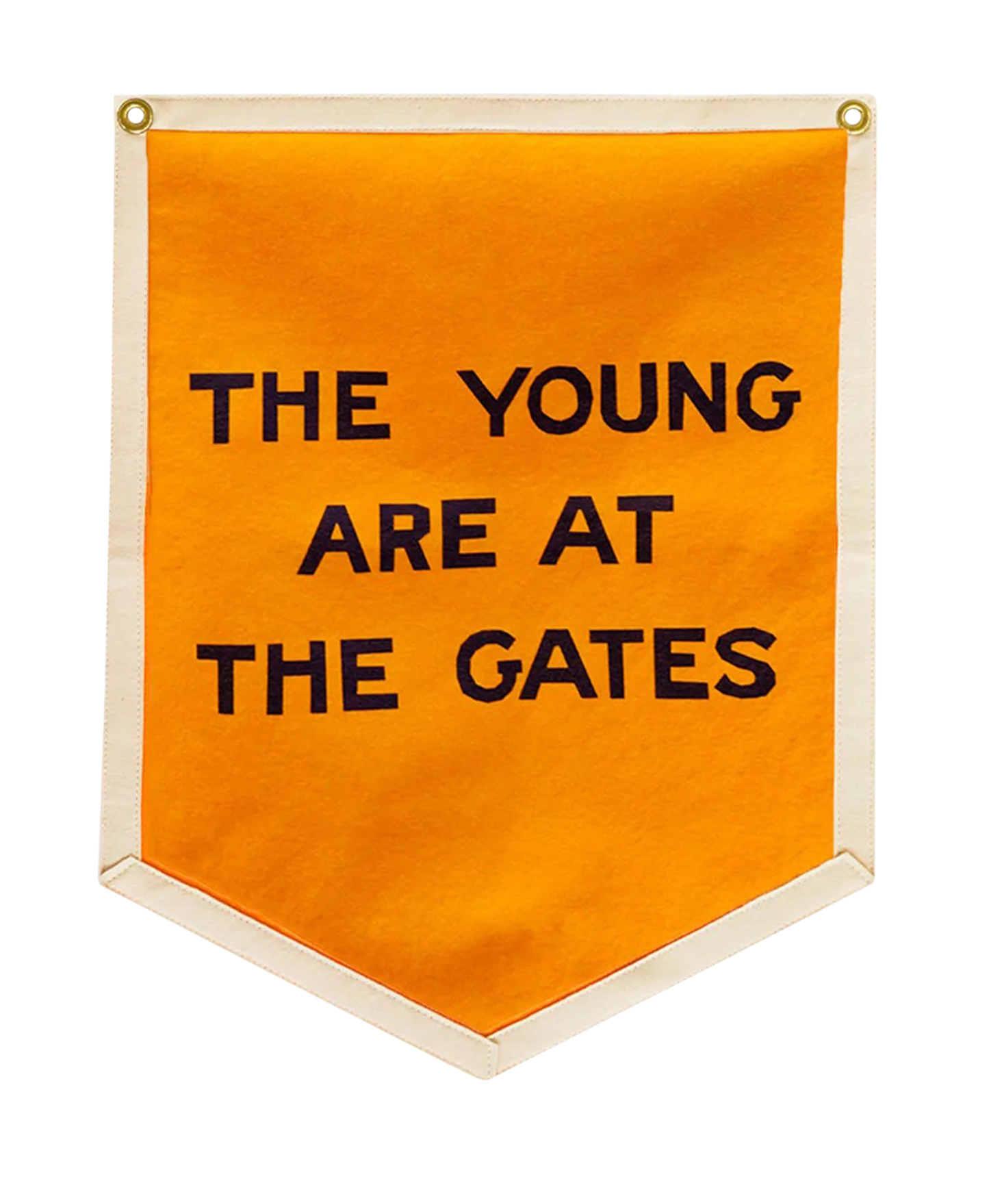 The Young Are At The Gates Camp Flag • Chrome Yellow x Office of Brothers x Oxford Pennant Original
