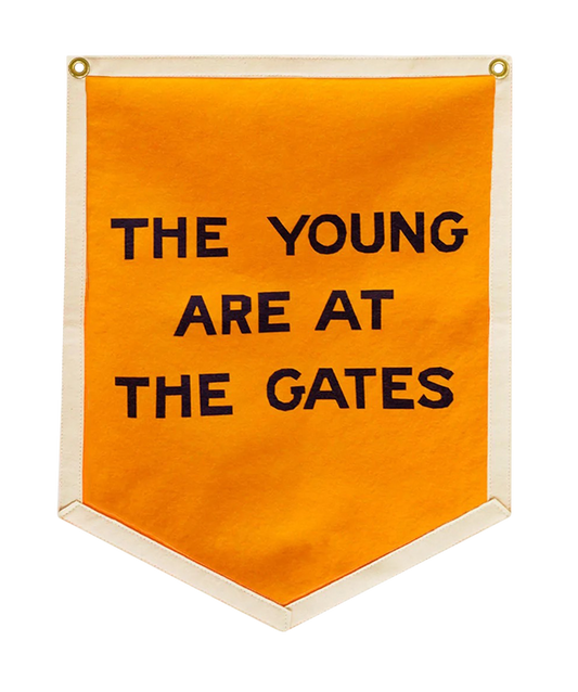 The Young Are At The Gates Camp Flag • Chrome Yellow x Office of Brothers x Oxford Pennant Original