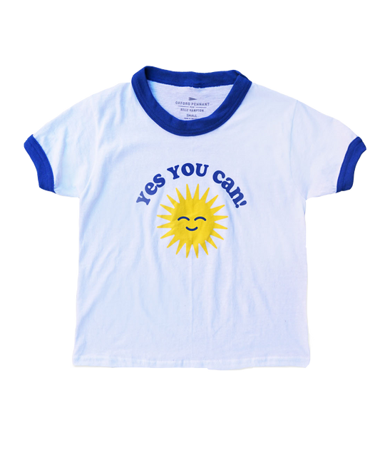 Kelle Hampton x Oxford Pennant - Yes You Can! Kid's Tee, Blue