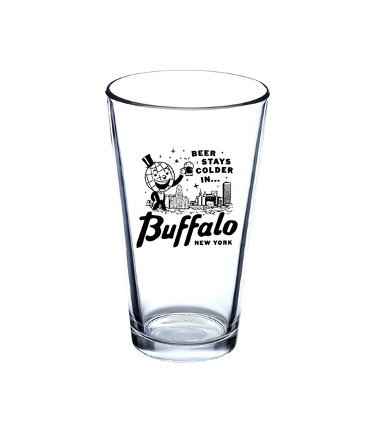 Beer Stays Colder in Buffalo Pint Glass