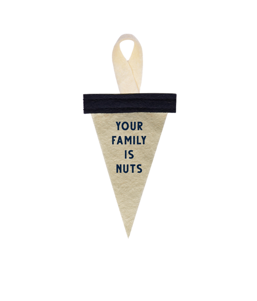 Your Family Is Nuts Mini Ornament Pennant