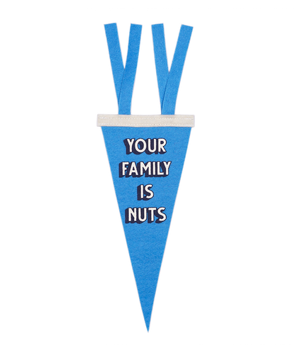 Your Family Is Nuts Blue Mini Pennant