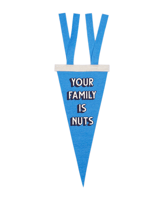 Your Family Is Nuts Blue Mini Pennant