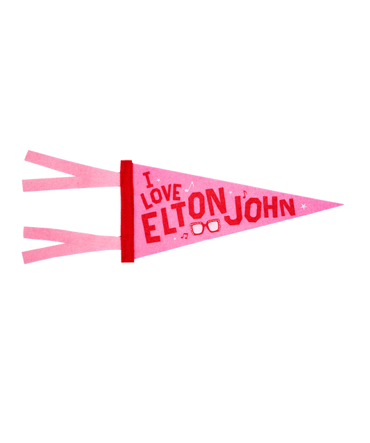 I Love Elton John Mini Pennant • Elton John x Oxford Pennant