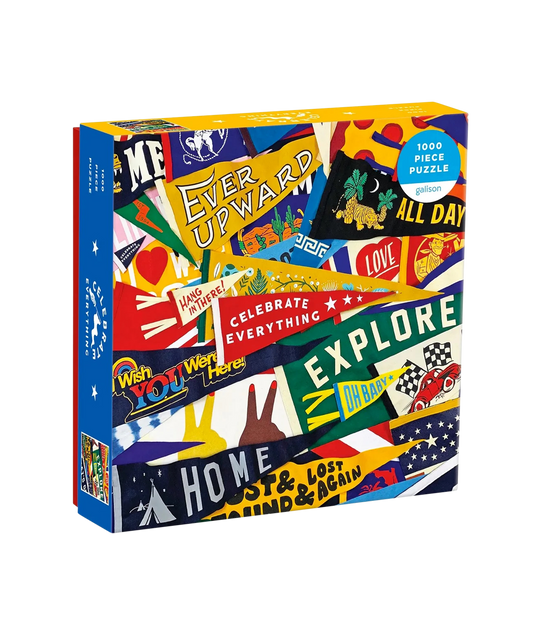 Celebrate Everything 1000 Piece Jigsaw Puzzle • Galison x Oxford Pennant Original