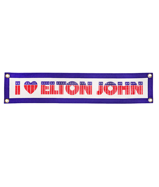 I Heart Elton Camp Flag • Elton John x Oxford Pennant