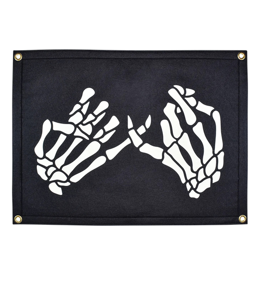 Skeleton Pinky Swear Camp Flag