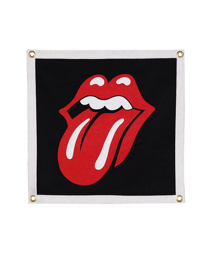 Lips Black Camp Flag • The Rolling Stones x Oxford Pennant