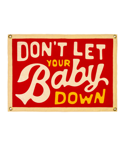 Don't Let Your Baby Down Camp Flag • John Prine x Oxford Pennant