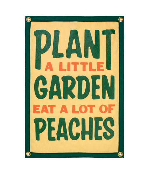 Plant A Little Garden Eat A Lot Of Peaches Camp Flag • John Prine x Oxford Pennant
