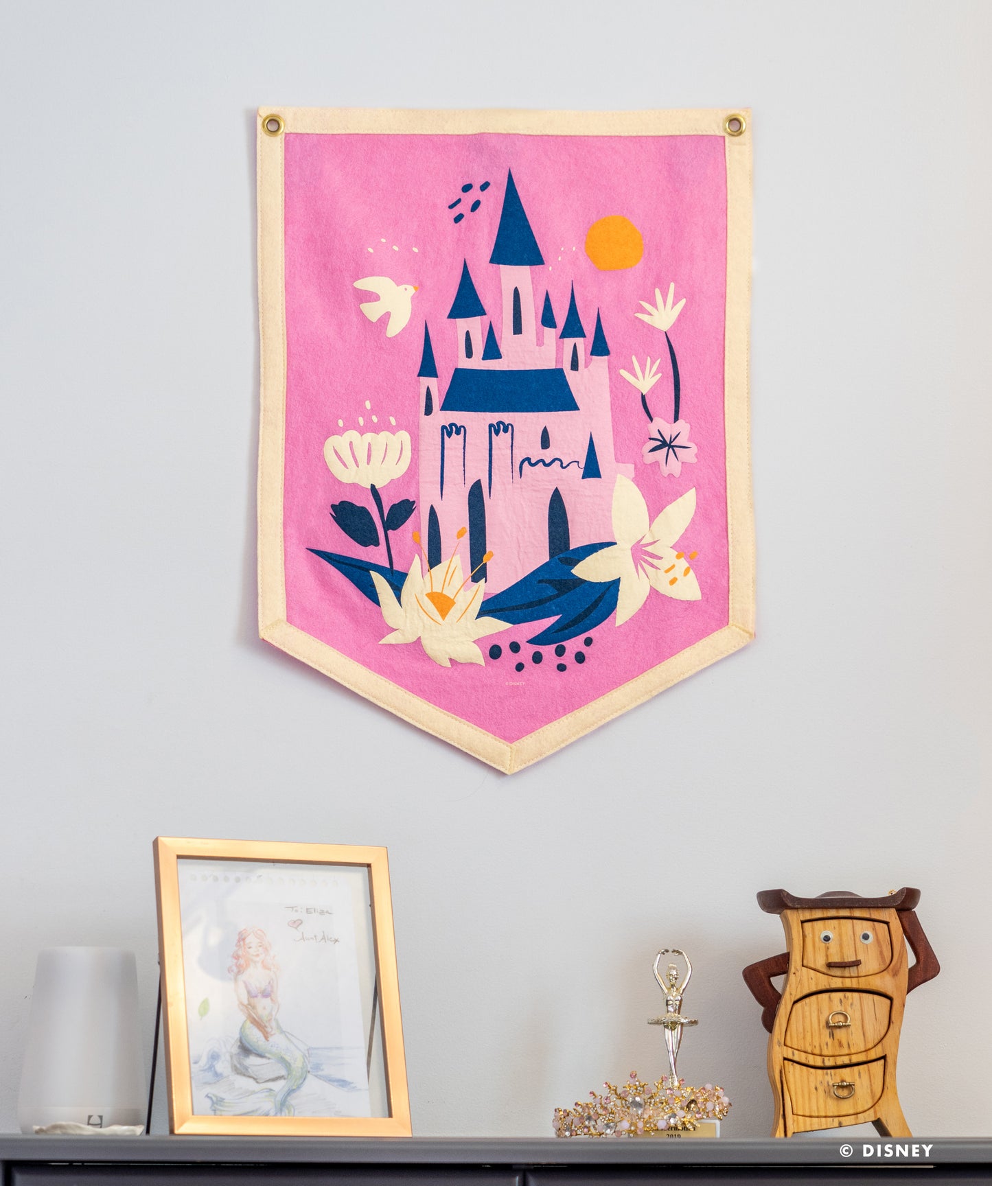 Disney Princess Floral Castle Camp Flag