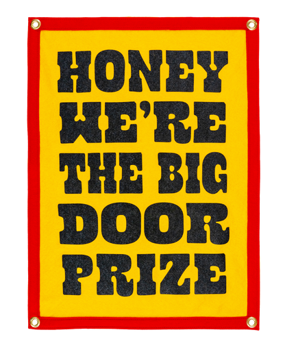 We're The Big Door Prize Camp Flag • John Prine x Oxford Pennant