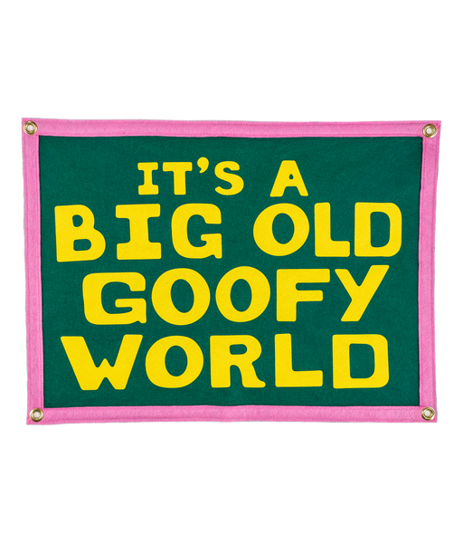 It's A Big Old Goofy World Camp Flag • John Prine x Oxford Pennant