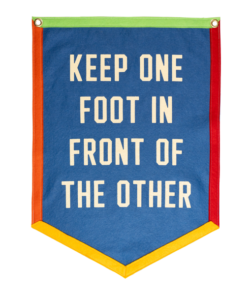 Keep One Foot In Front Of The Other Camp Flag • Lucius x Oxford Pennant