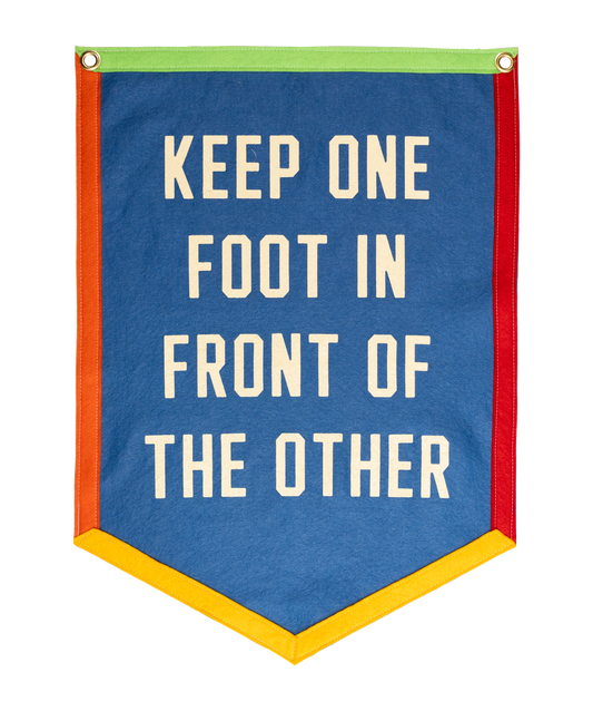 Keep One Foot In Front Of The Other Camp Flag • Lucius x Oxford Pennant