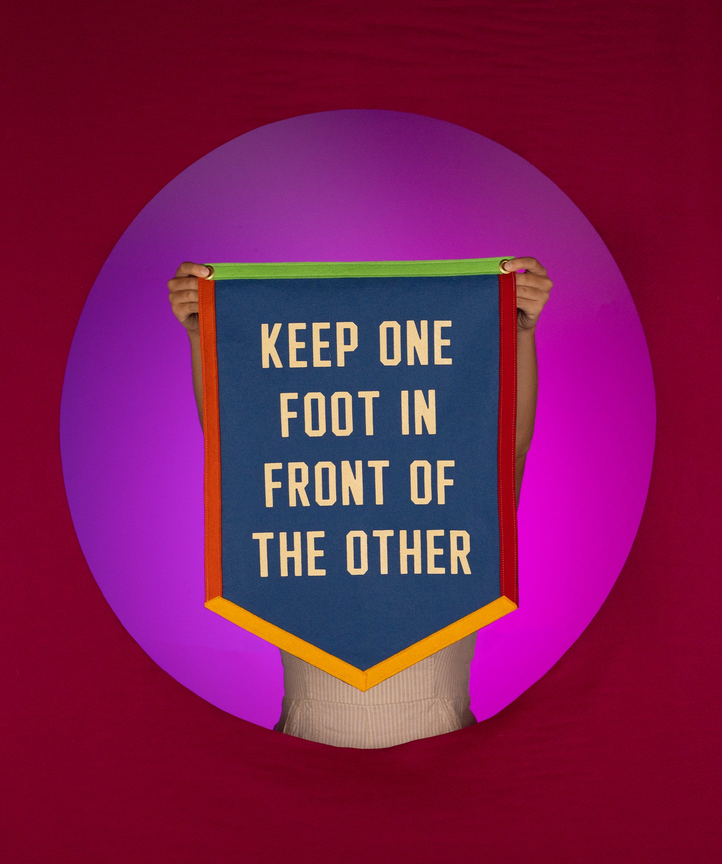 Keep One Foot In Front Of The Other Camp Flag • Lucius x Oxford Pennant