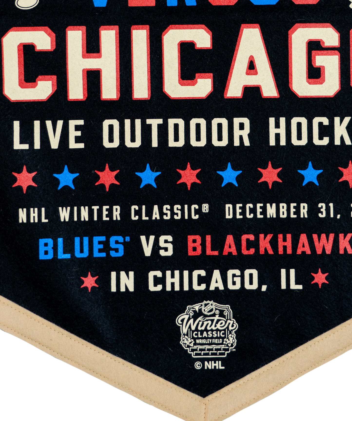 NHL Winter Classic® St Louis Blues Versus Chicago Blackhawks Camp Flag • NHL x Oxford Pennant