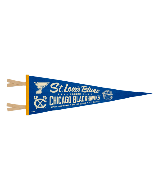 NHL Winter Classic® St Louis Blues Versus Chicago Blackhawks Pennant • NHL x Oxford Pennant