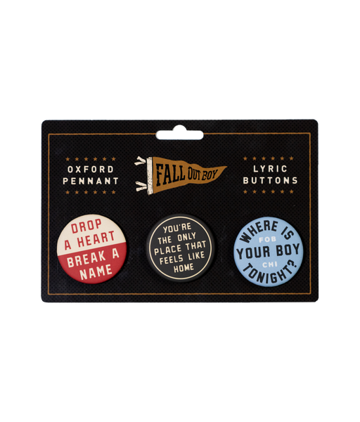 Fall Out Boy Lyrics Button Pack • Fall Out Boy x Oxford Pennant