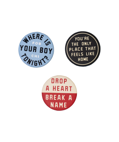 PRESALE: Fall Out Boy Lyrics Button Pack • Fall Out Boy x Oxford Pennant