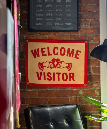Welcome Visitor Camp Flag • John Moreland x Oxford Pennant