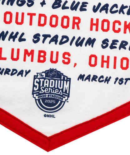 NHL Stadium Series™ Columbus Blue Jackets versus Detroit Red Wings Camp Flag • NHL x Oxford Pennant