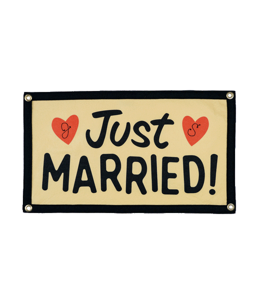 Just Married Camp Flag