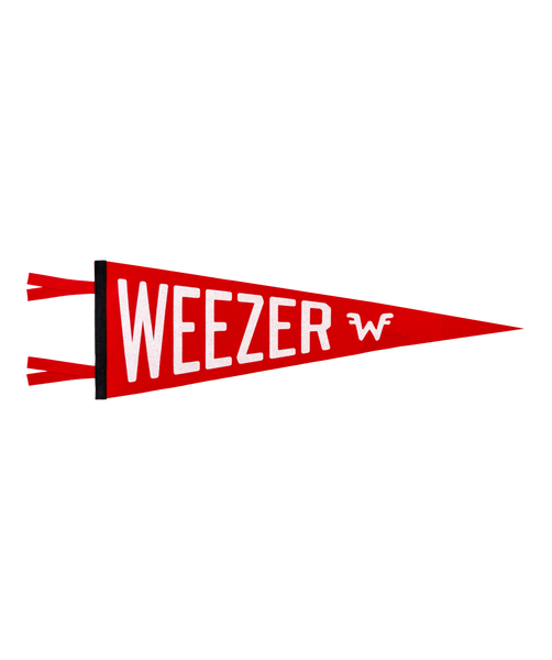 weezer グッズ　フラッグ ペナント　アイレット付き weezer グッズ フラッグ ペナント アイレット付き 25-Weezer-RedPennant-