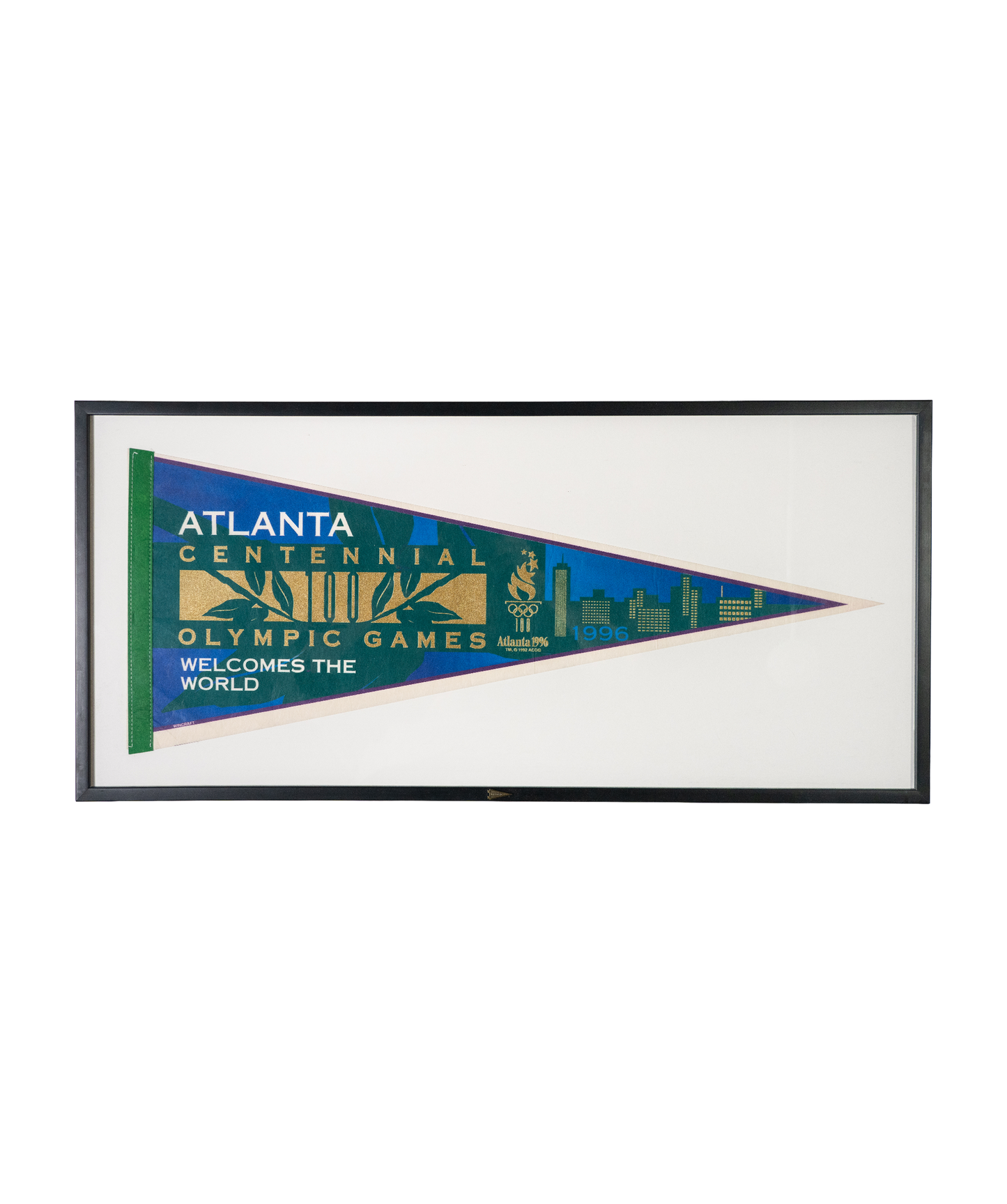 Vintage Atlanta Olympic Games Framed Pennant