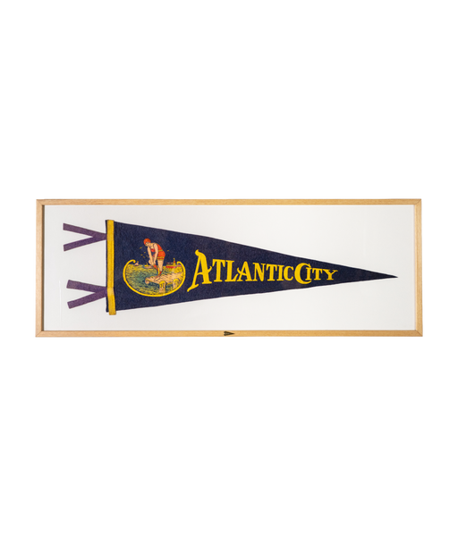 Vintage Atlantic City, New Jersey Framed Pennant