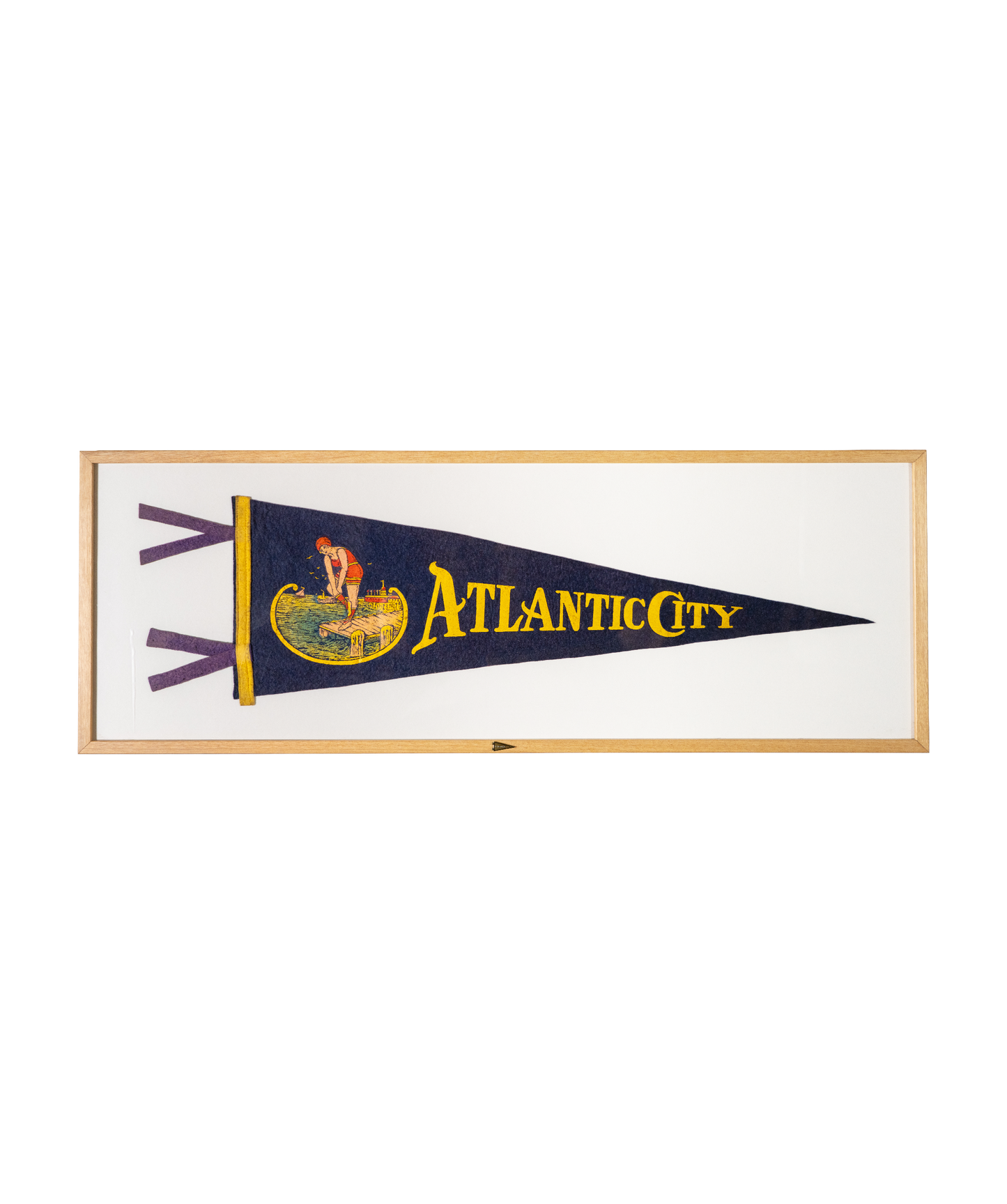 Vintage Atlantic City, New Jersey Framed Pennant